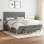 Cama box spring con colchón tela gris oscuro 180x200 cm de vidaXL, Camas y somieres - Ref: Foro24-3137414, Precio: 720,53 €, ...