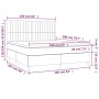 Box spring bed with mattress and LED light gray velvet 160x200 cm by vidaXL, Beds and slatted bases - Ref: Foro24-3136251, Pr...