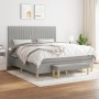 Cama box spring con colchón tela gris claro 180x200 cm de vidaXL, Camas y somieres - Ref: Foro24-3137333, Precio: 668,78 €, D...