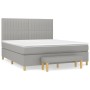 Cama box spring con colchón tela gris claro 180x200 cm de vidaXL, Camas y somieres - Ref: Foro24-3137333, Precio: 677,88 €, D...