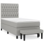 Cama box spring con colchón tela gris claro 90x190 cm de vidaXL, Camas y somieres - Ref: Foro24-3136797, Precio: 399,46 €, De...