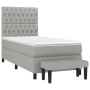 Cama box spring con colchón tela gris claro 90x190 cm de vidaXL, Camas y somieres - Ref: Foro24-3136797, Precio: 399,46 €, De...