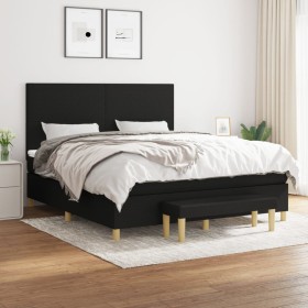 Box spring bed with black fabric mattress 160x200 cm by vidaXL, Beds and slatted bases - Ref: Foro24-3137007, Price: 614,23 €...