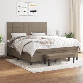 Cama box spring con colchón tela gris taupe 160x200 cm de vidaXL, Camas y somieres - Ref: Foro24-3136609, Precio: 638,99 €, D...