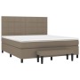 Cama box spring con colchón tela gris taupe 160x200 cm de vidaXL, Camas y somieres - Ref: Foro24-3136609, Precio: 654,08 €, D...