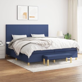 Cama box spring con colchón tela azul 200x200 cm de vidaXL, Camas y somieres - Ref: Foro24-3137027, Precio: 716,99 €, Descuen...