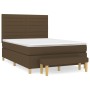 Cama box spring con colchón tela marrón oscuro 140x190 cm de vidaXL, Camas y somieres - Ref: Foro24-3137232, Precio: 574,34 €...