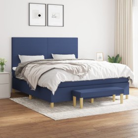 Box spring bed with blue fabric mattress 180x200 cm by vidaXL, Beds and slatted bases - Ref: Foro24-3137019, Price: 667,80 €,...