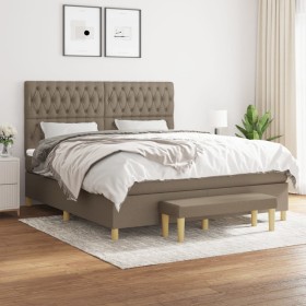 Box spring bed with taupe gray fabric mattress 180x200 cm by vidaXL, Beds and slatted bases - Ref: Foro24-3137417, Price: 748...