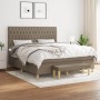 Cama box spring con colchón tela gris taupe 180x200 cm de vidaXL, Camas y somieres - Ref: Foro24-3137417, Precio: 736,10 €, D...