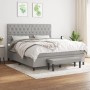 Box spring bed with light gray fabric mattress 160x200 cm by vidaXL, Beds and slatted bases - Ref: Foro24-3136845, Price: 660...