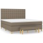 Box spring bed with taupe gray fabric mattress 180x200 cm by vidaXL, Beds and slatted bases - Ref: Foro24-3137497, Price: 707...