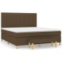 Cama box spring con colchón tela marrón oscuro 180x200 cm de vidaXL, Camas y somieres - Ref: Foro24-3137176, Precio: 643,18 €...