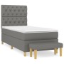 Cama box spring con colchón tela gris oscuro 80x200 cm de vidaXL, Camas y somieres - Ref: Foro24-3137350, Precio: 383,38 €, D...