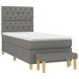 Cama box spring con colchón tela gris oscuro 80x200 cm de vidaXL, Camas y somieres - Ref: Foro24-3137350, Precio: 383,38 €, D...