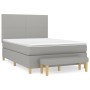 Box spring bed with light gray fabric mattress 140x190 cm by vidaXL, Beds and slatted bases - Ref: Foro24-3136989, Price: 561...