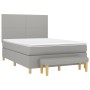 Cama box spring con colchón tela gris claro 140x190 cm de vidaXL, Camas y somieres - Ref: Foro24-3136989, Precio: 561,83 €, D...