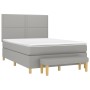 Box spring bed with light gray fabric mattress 140x190 cm by vidaXL, Beds and slatted bases - Ref: Foro24-3137069, Price: 537...