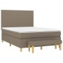 Cama box spring con colchón tela gris taupe 140x200 cm de vidaXL, Camas y somieres - Ref: Foro24-3137001, Precio: 598,64 €, D...