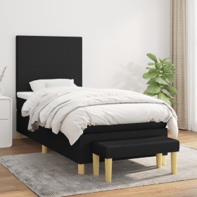 Box spring bed with black fabric mattress 90x190 cm by vidaXL, Beds and slatted bases - Ref: Foro24-3136959, Price: 353,91 €,...