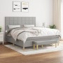 Cama box spring con colchón tela gris claro 160x200 cm de vidaXL, Camas y somieres - Ref: Foro24-3137165, Precio: 617,71 €, D...