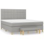 Cama box spring con colchón tela gris claro 160x200 cm de vidaXL, Camas y somieres - Ref: Foro24-3137165, Precio: 617,71 €, D...