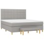 Cama box spring con colchón tela gris claro 160x200 cm de vidaXL, Camas y somieres - Ref: Foro24-3137165, Precio: 617,71 €, D...