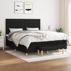 Cama box spring con colchón tela negro 180x200 cm de vidaXL, Camas y somieres - Ref: Foro24-3137175, Precio: 651,13 €, Descue...