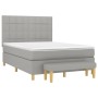 Cama box spring con colchón tela gris claro 140x190 cm de vidaXL, Camas y somieres - Ref: Foro24-3137149, Precio: 573,64 €, D...