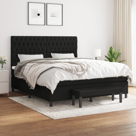 Cama box spring con colchón tela negro 180x200 cm de vidaXL, Camas y somieres - Ref: Foro24-3136855, Precio: 717,31 €, Descue...