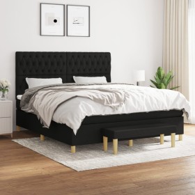 Cama box spring con colchón tela negro 180x200 cm de vidaXL, Camas y somieres - Ref: Foro24-3137415, Precio: 678,29 €, Descue...