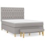 Box spring bed with light gray fabric mattress 140x190 cm by vidaXL, Beds and slatted bases - Ref: Foro24-3137389, Price: 591...