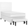 Box spring bed with white synthetic leather mattress 90x190 cm by vidaXL, Beds and slatted bases - Ref: Foro24-3137522, Price...