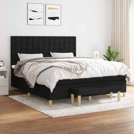 Box spring bed with black fabric mattress 180x200 cm by vidaXL, Beds and slatted bases - Ref: Foro24-3137495, Price: 667,77 €...