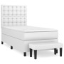 Box spring bed with white synthetic leather mattress 90x190 cm by vidaXL, Beds and slatted bases - Ref: Foro24-3137642, Price...