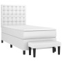 Cama box spring con colchón cuero sintético blanco 80x200 cm de vidaXL, Camas y somieres - Ref: Foro24-3137630, Precio: 390,1...