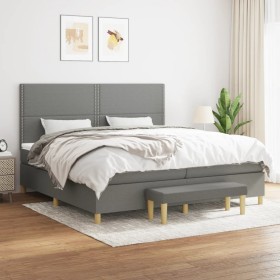 Cama box spring con colchón tela gris oscuro 200x200 cm de vidaXL, Camas y somieres - Ref: Foro24-3137102, Precio: 700,58 €, ...