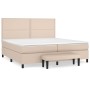 Box spring bed with cappuccino synthetic leather mattress 200x200cm by vidaXL, Beds and slatted bases - Ref: Foro24-3137628, ...