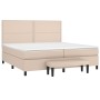 Box spring bed with cappuccino synthetic leather mattress 200x200cm by vidaXL, Beds and slatted bases - Ref: Foro24-3137628, ...