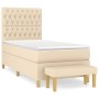 Cama box spring con colchón tela color crema 100x200 cm de vidaXL, Camas y somieres - Ref: Foro24-3137378, Precio: 442,35 €, ...