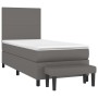 Cama box spring con colchón cuero sintético gris 90x190 cm de vidaXL, Camas y somieres - Ref: Foro24-3137519, Precio: 404,07 ...