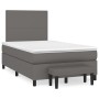 Cama box spring con colchón cuero sintético gris 120x200 cm de vidaXL, Camas y somieres - Ref: Foro24-3137537, Precio: 488,62...