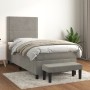 Box spring bed with light gray velvet mattress 100x200 cm by vidaXL, Beds and slatted bases - Ref: Foro24-3137767, Price: 385...