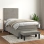 Cama box spring con colchón terciopelo gris claro 90x190 cm de vidaXL, Camas y somieres - Ref: Foro24-3137701, Precio: 365,57...