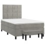 Cama box spring con colchón terciopelo gris claro 120x200 cm de vidaXL, Camas y somieres - Ref: Foro24-3137833, Precio: 459,7...