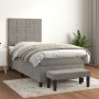 Box spring bed with light gray velvet mattress 100x200 cm by vidaXL, Beds and slatted bases - Ref: Foro24-3137827, Price: 393...