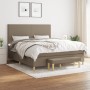 Cama box spring con colchón tela gris taupe 180x200 cm de vidaXL, Camas y somieres - Ref: Foro24-3137017, Precio: 695,71 €, D...