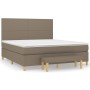 Box spring bed with taupe gray fabric mattress 180x200 cm by vidaXL, Beds and slatted bases - Ref: Foro24-3137017, Price: 695...