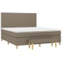 Cama box spring con colchón tela gris taupe 180x200 cm de vidaXL, Camas y somieres - Ref: Foro24-3137017, Precio: 695,71 €, D...