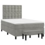 Box spring bed with light gray velvet mattress 120x200 cm by vidaXL, Beds and slatted bases - Ref: Foro24-3138073, Price: 476...